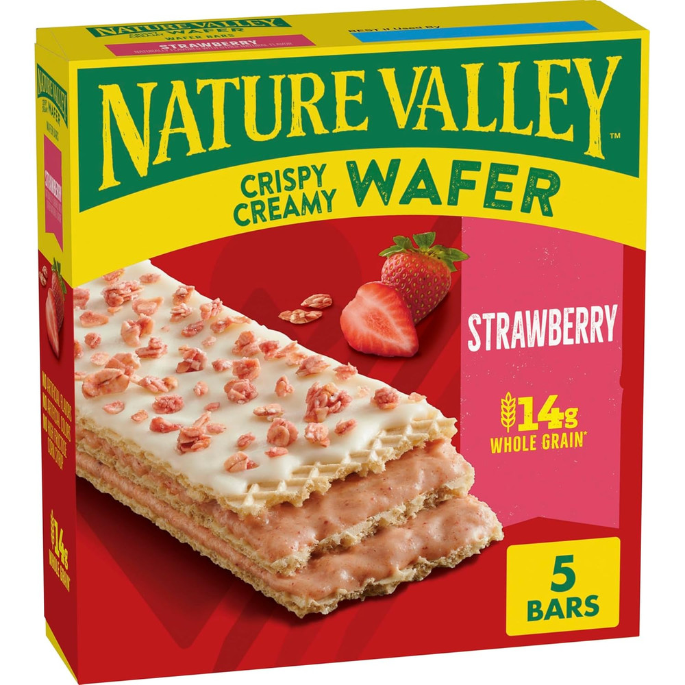 Crispy Creamy Wafer Bars, Strawberry, Whole Grain, 5 Bars, 6.5 Oz