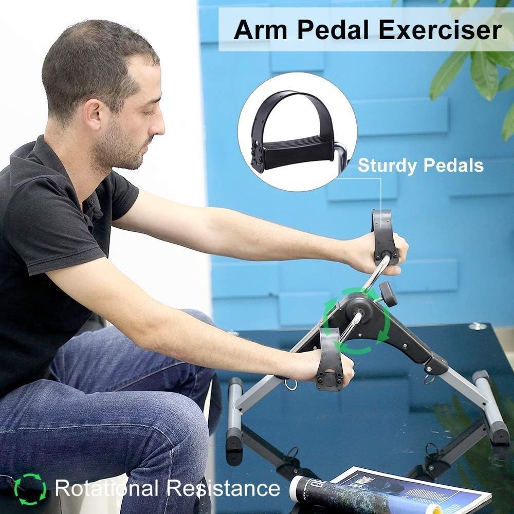 Bicicleta de ejercicio plegable, ejercitador de pedales, bicicleta de escritorio