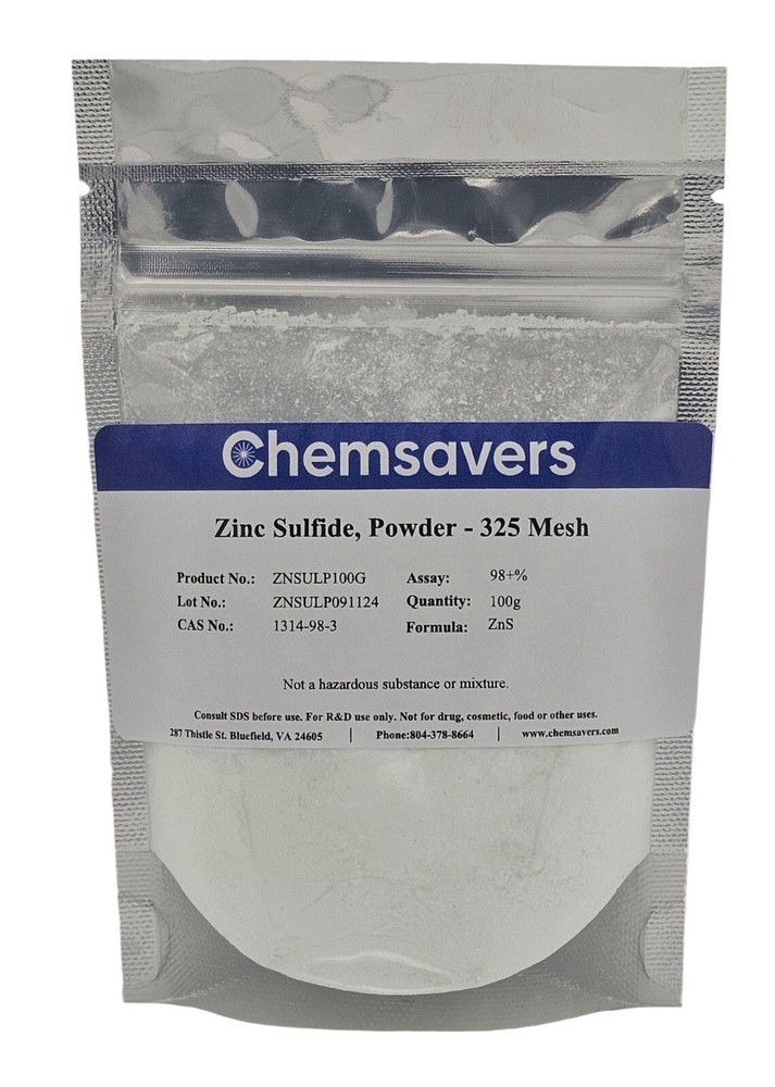 Zinc Sulfide, Powder -325 mesh, 98+%, 100g