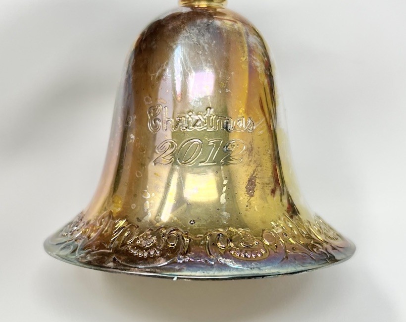 Lot 2 Wallace Christmas Holiday Pattern Bell Chimes 2012 & 2014 Silver Plated