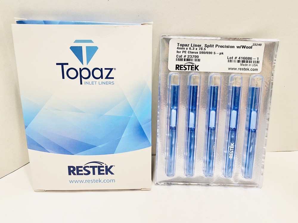 Restek 23799 Topaz Liner Split Precision w Wool for PE Clarus 590 690 GC 5pk