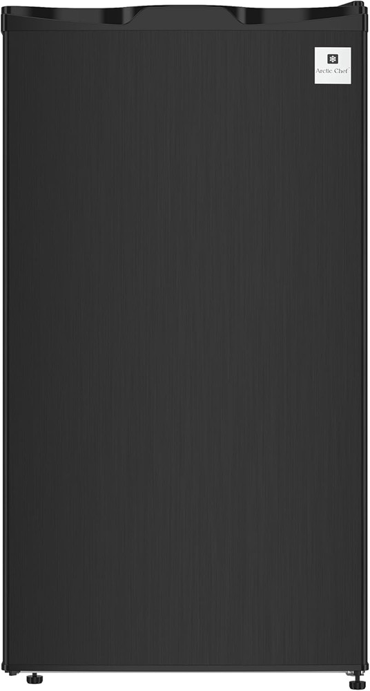 , 3.2 Cu Ft Compact Design Mini Fridge with Freezer, Stainless, Black SS