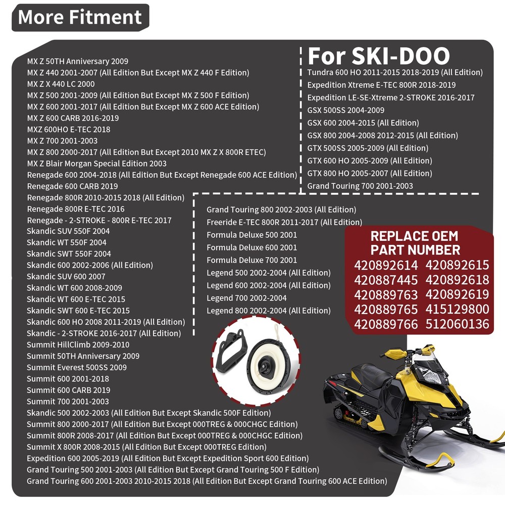 Recoil Pull Starter with Starter Grip Kit for Ski-Doo Summit 600 700 800 800R X