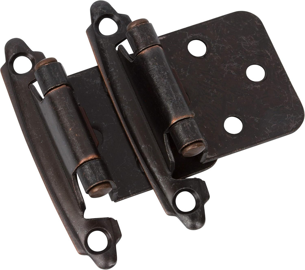 Oil Rubbed Bronze Cabinet Hinges for Kitchen Cabinets (10 Pair -20 Pcs) -1/2" Ov