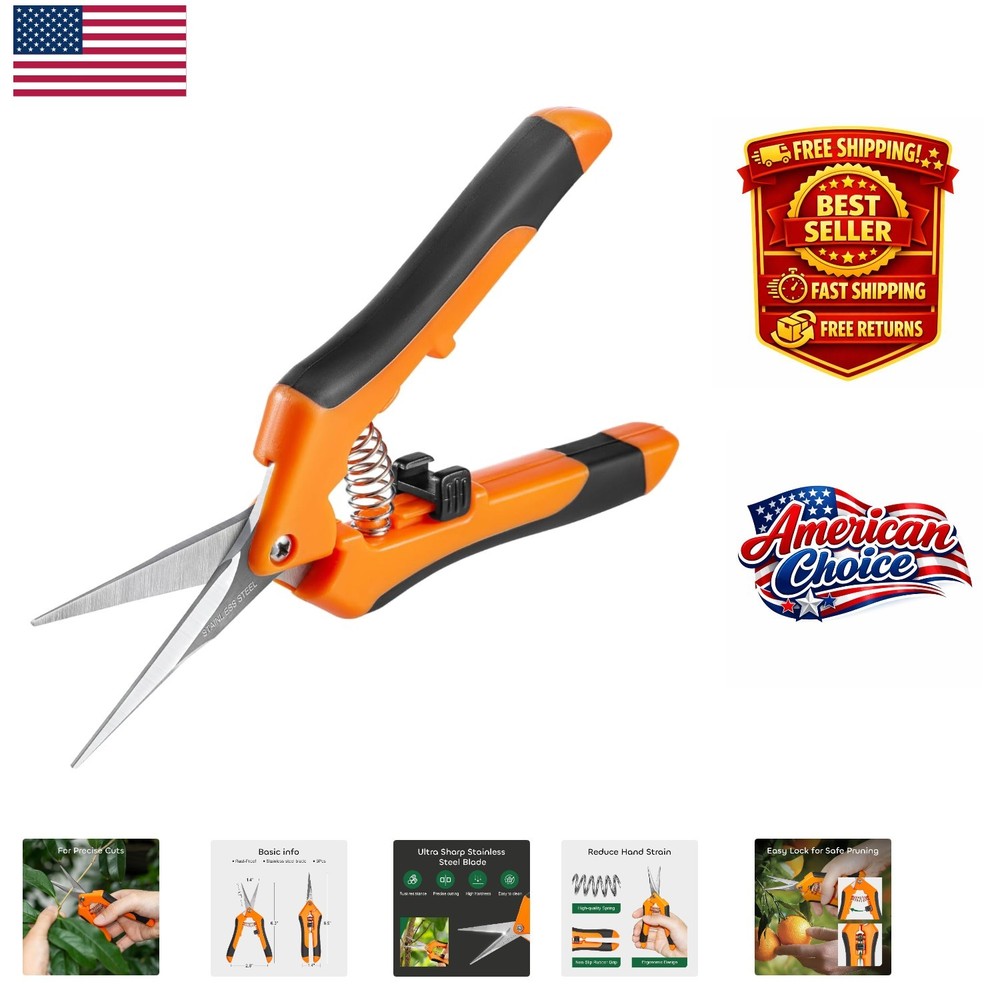 Precision 6.5-Inch Gardening Shears - Durable Stainless Steel Cutting Snips