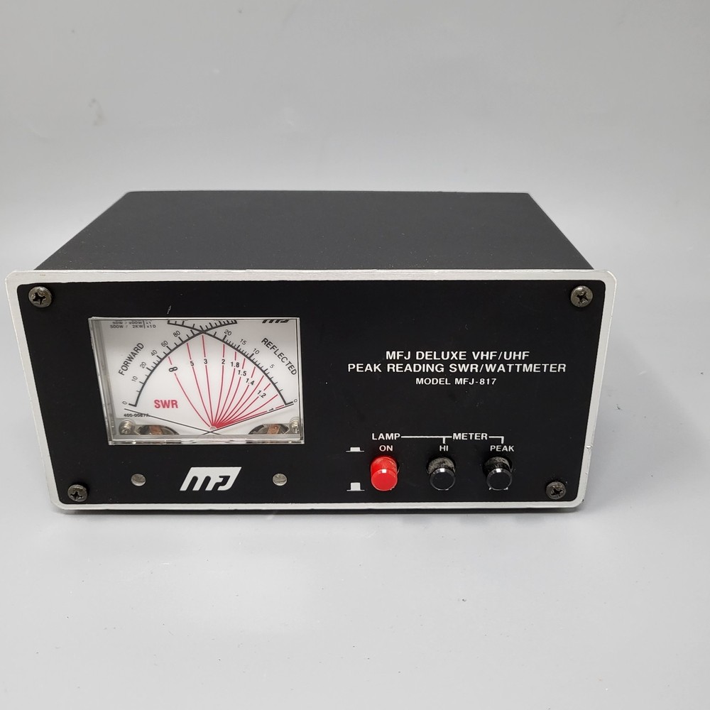 MFJ-817 Deluxe VHF UHF SWR Wattmeter Peak Reading Cross Needle Meter UNTESTED