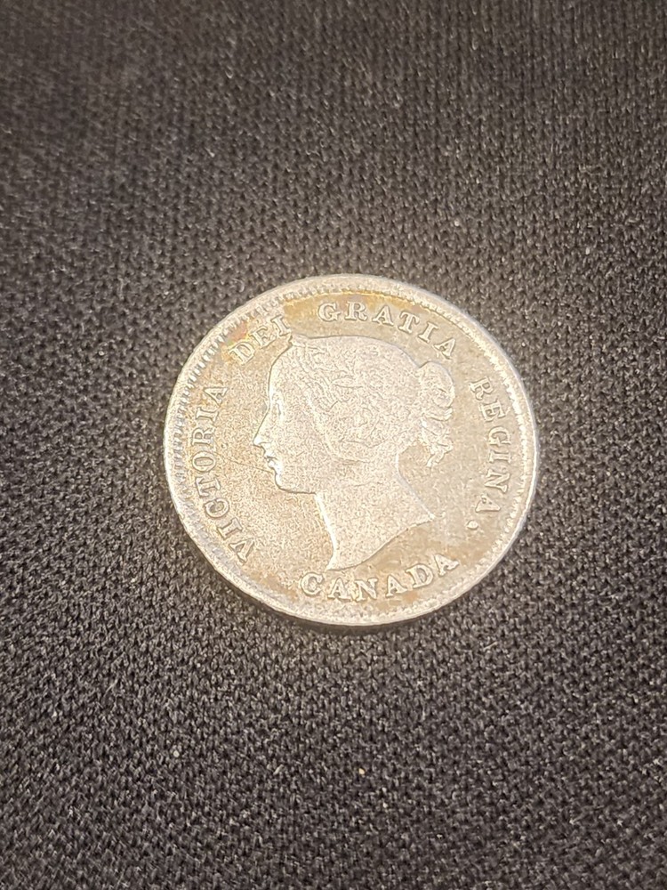 1874H Canadian 5 Cents Silver Coin