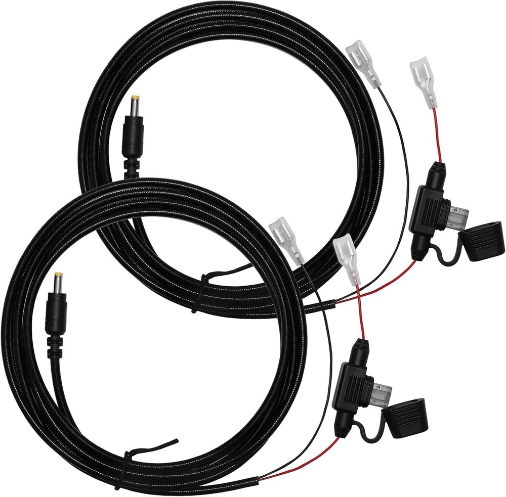 2 PCS Trail Camera Power Cable Chew Proof Include 2Amp Fuse,Trail Black