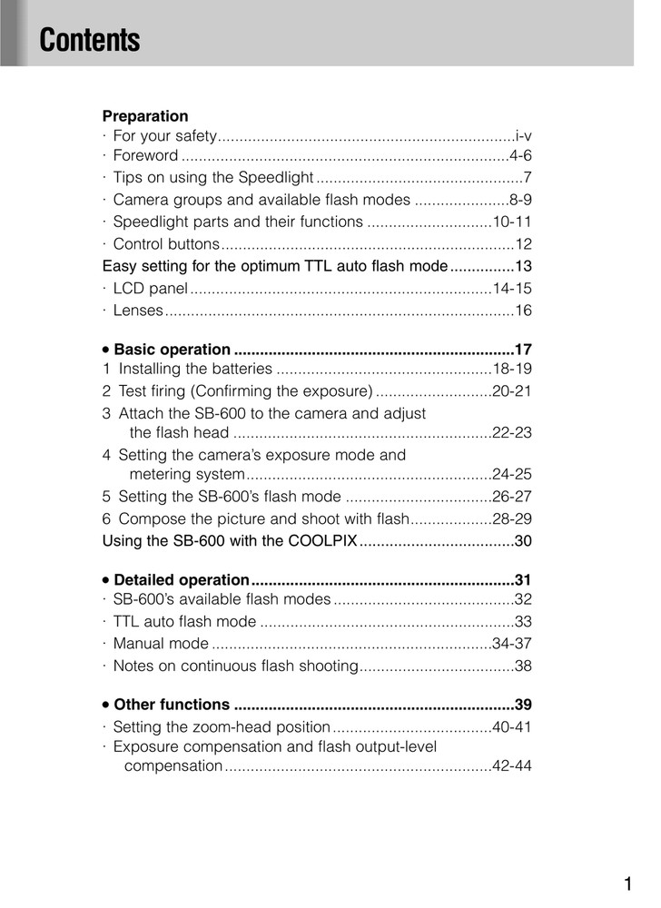 Nikon SB-600 — User Manual Owners Guide Reference — 99 Pages — USA Made