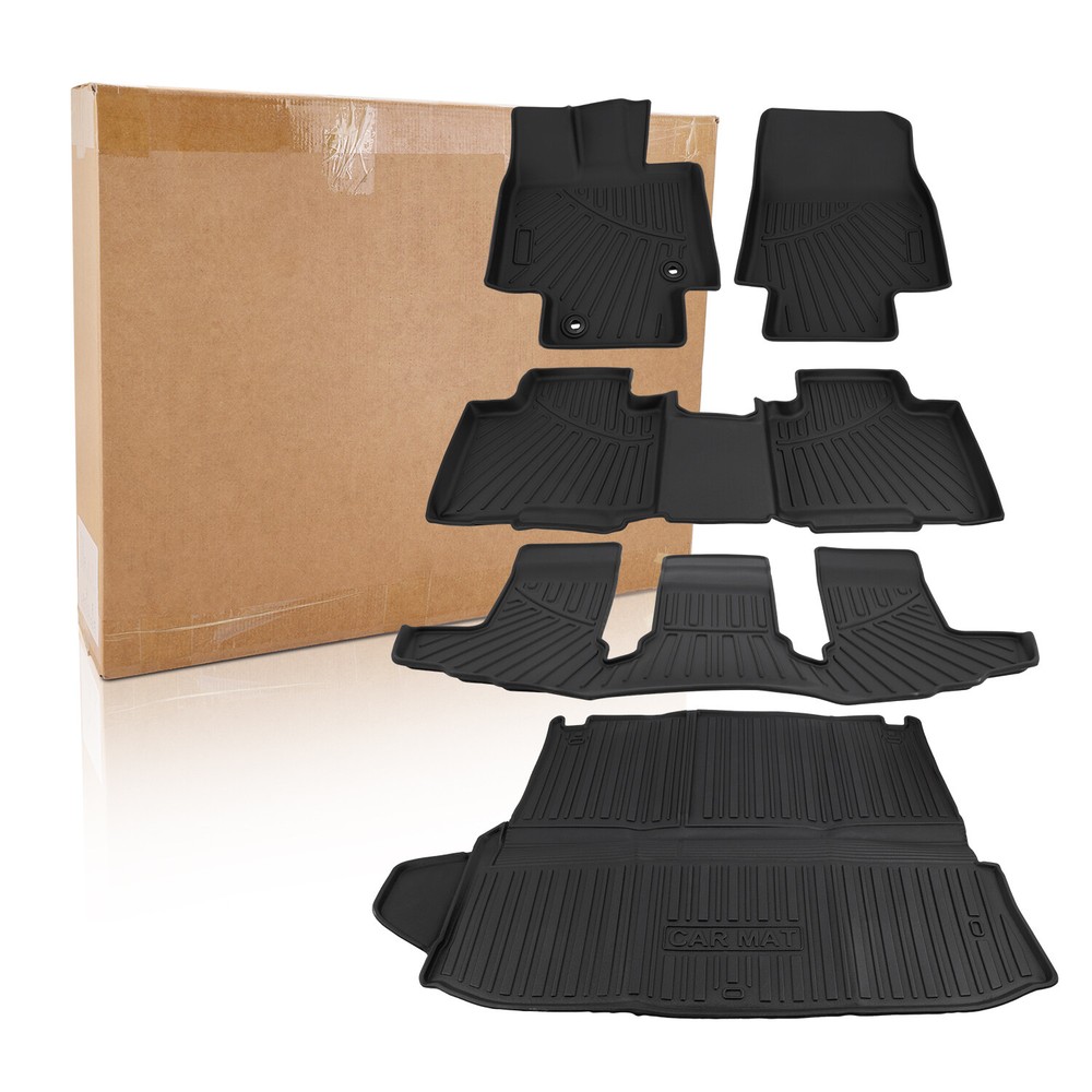 5PCS Floor Mats & Cargo Liners Full Set for 2020-2025 Toyota Highlander 7 Seats