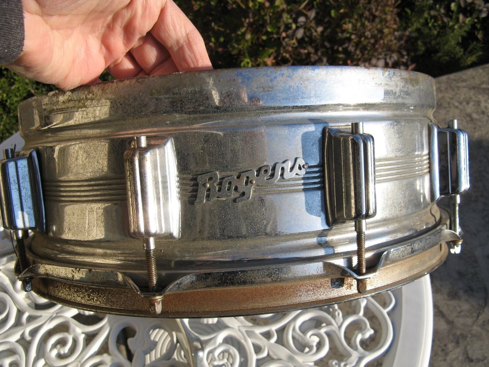Vintage Rogers Dyna-Sonic Custom Built Snare Drum Needs Work
