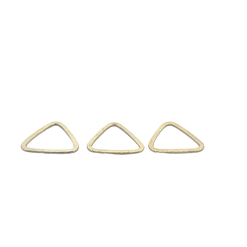 Gold Finish & Silver Plated Triangle Brushed Handmade Ear Hoops (34mm, 22mm) - 1