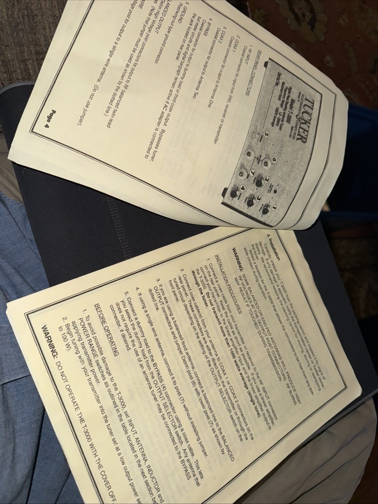 TUCKER ELECTRONICS & COMPUTERS DIGITAL TUNER ANTENNA MANUAL USED T-3000