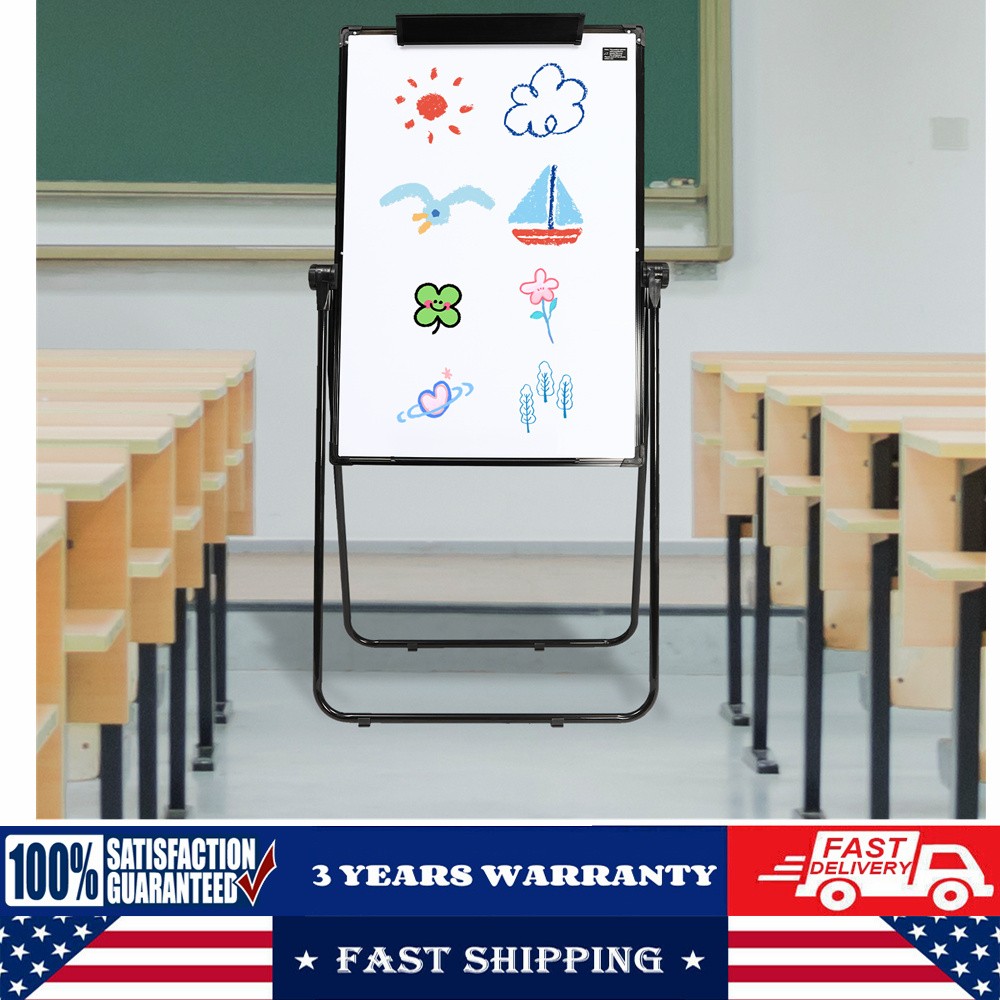 Foldable Dry Erase Board Kit Mobile Double-sided Whiteboard Magnetic 40x28‘’