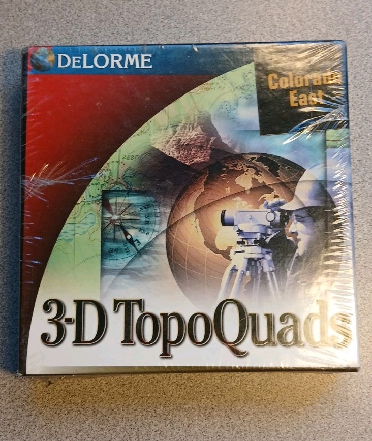 DeLorme 3-D TopoQuads Colorado East Mapping Software CD-ROM Sealed