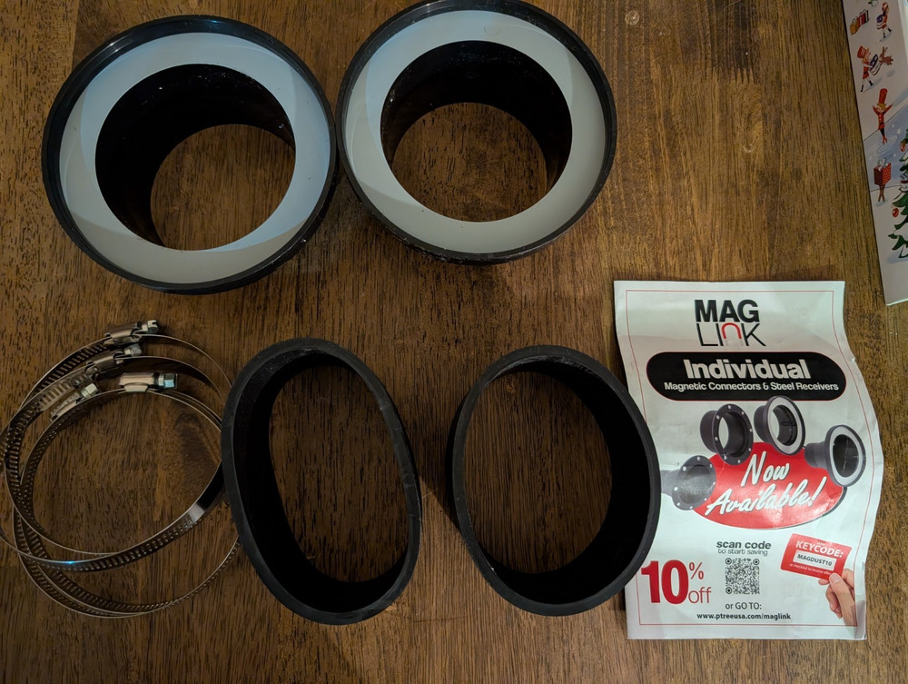 MagLink 4 Inch Steel Ring Receiver Pack, Quick Connect Magnetic Dust Collection