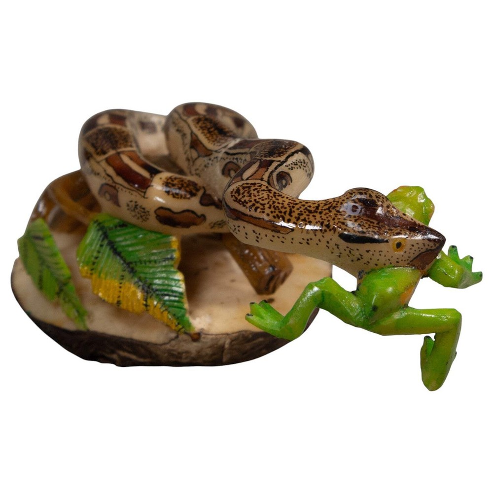 Snake Eating Frog Tagua Carving