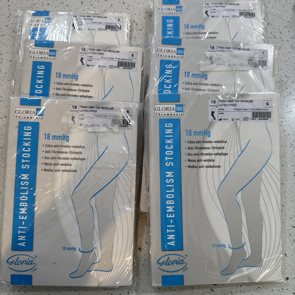 Gloria Thrombosis Anti-Embolism Compression Stocking 6 Pair Top Small