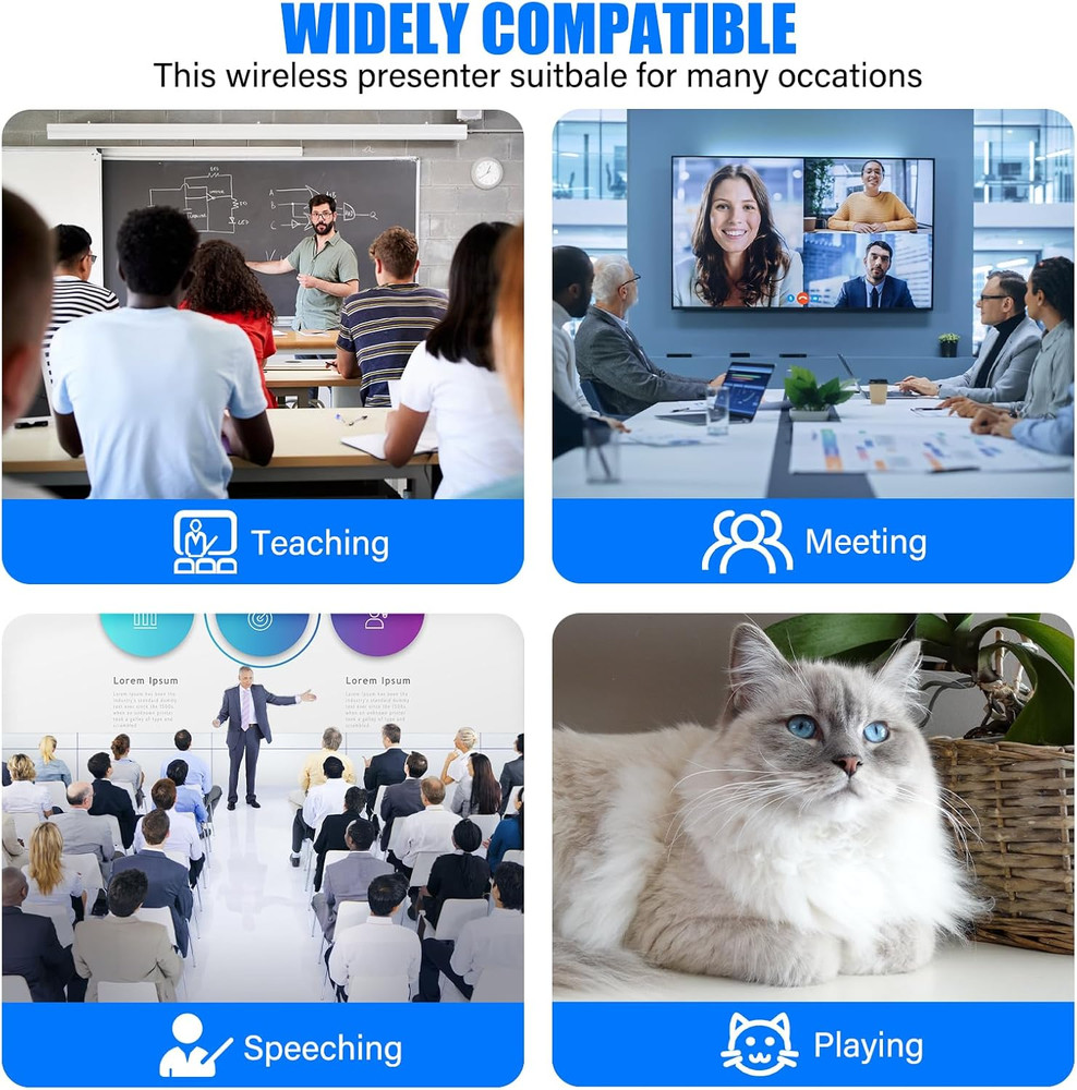 2-In-1 USB TYPE-C Presentation Clicker Wireless Presenter Remote Clicker, Pow...