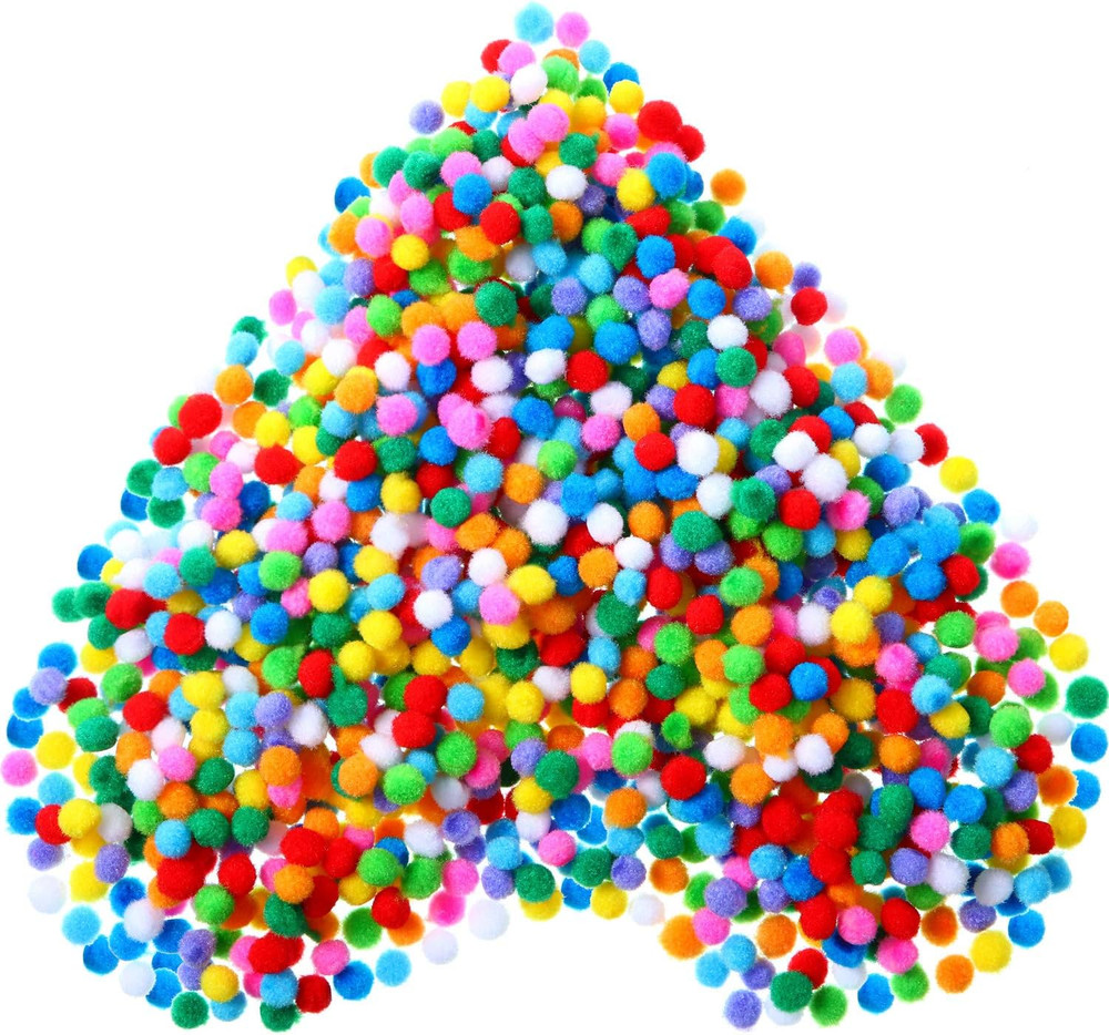 2000 Pieces 0.8 cm Pom Poms for Craft Making Mini Tiny Small Christmas Pompom Ba