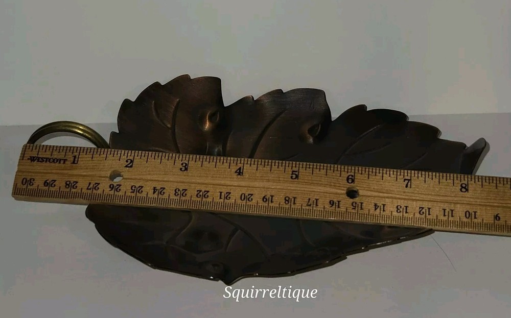 Coppercraft Guild S/2 Copper Grape Leaf Trinket/Candy Dish Tray • Fall Autumnal