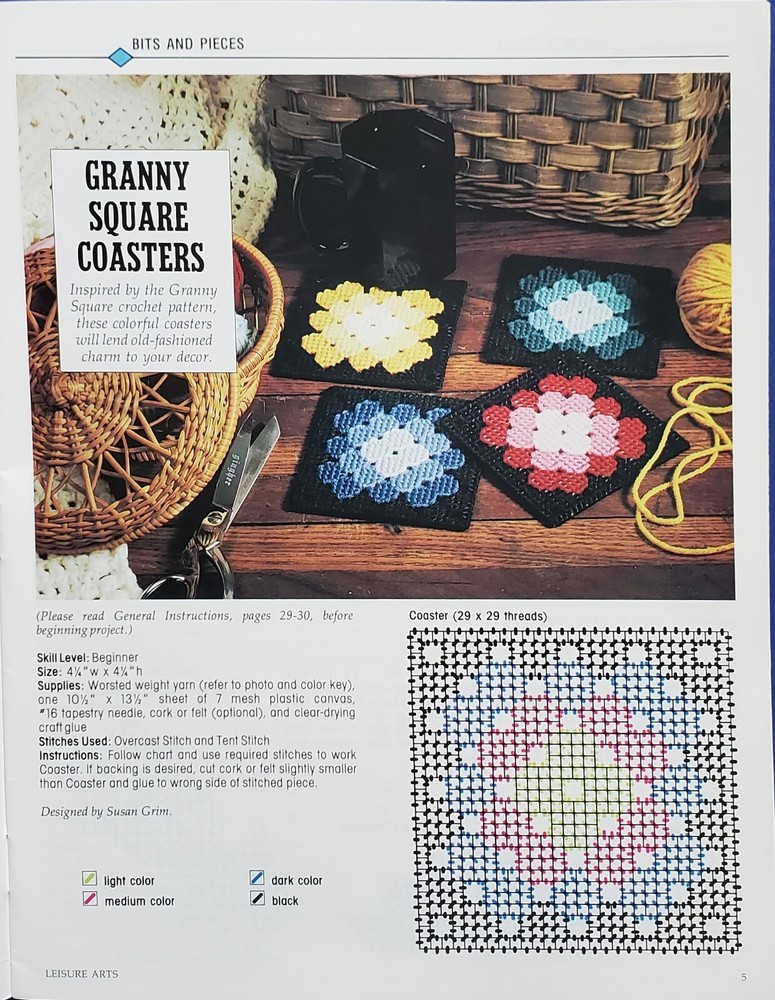 Plastic Canvas Corner Magazine May 1994 Sampler Patterns By Leisure Arts