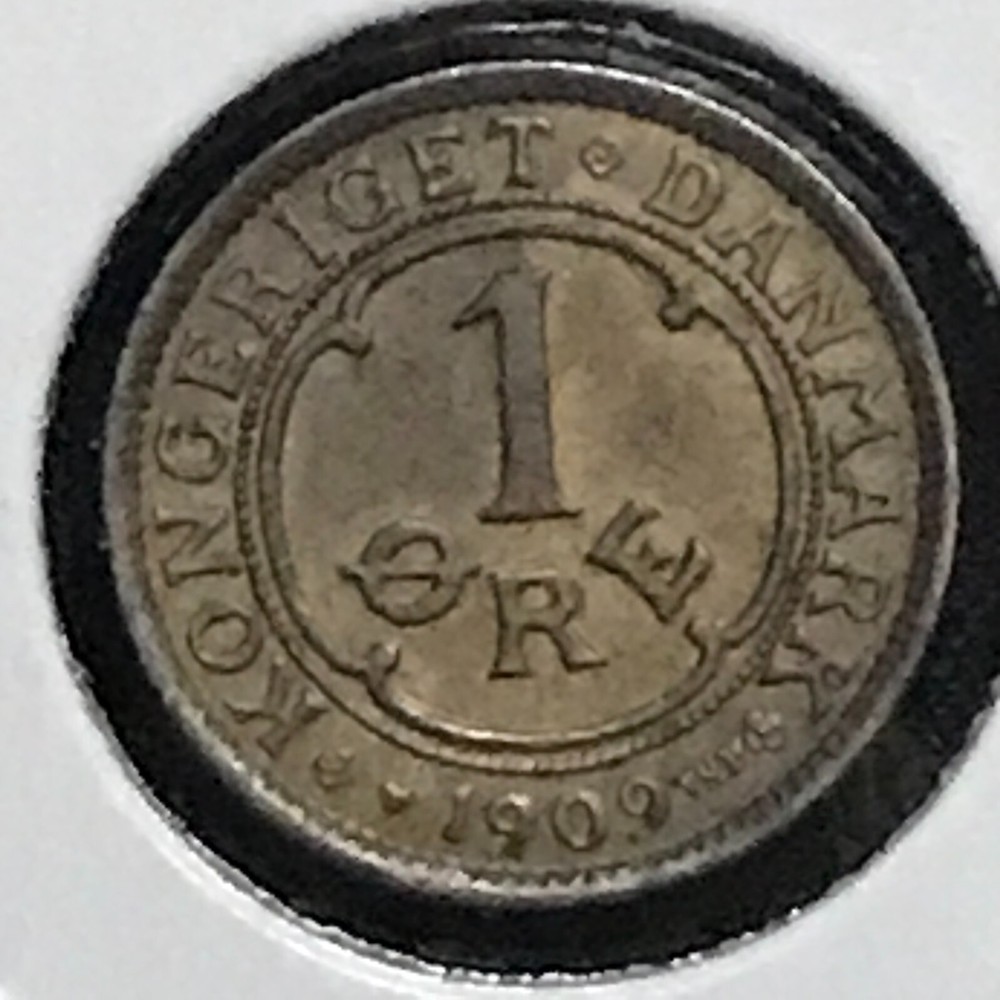 Denmark 1 Ore KM 804 CH Brn Unc 1909