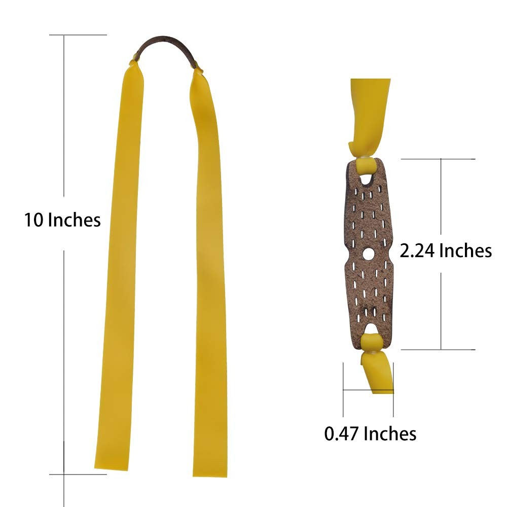 16pcs 0.75mm Slingshot Rubber Bands Replacement Flat Hunting 16pcs, yellow