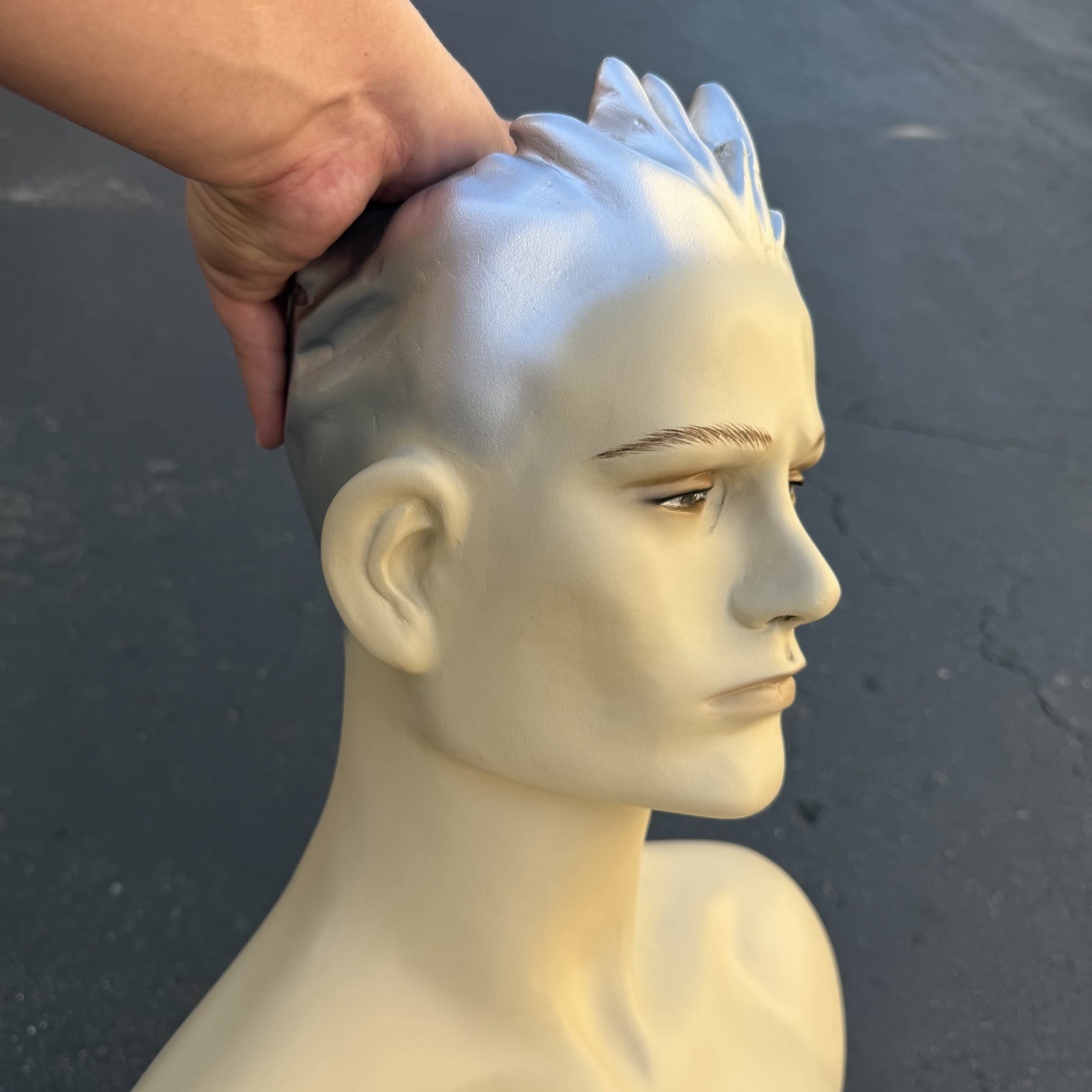 Lady Lulu Vintage Mannequin Torso Head Male Man Muscle Silver Spike Hair