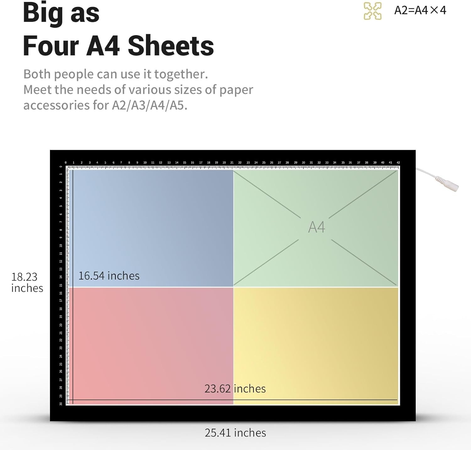 ColorWeaveArt A2 LED Light Pad for Diamond Painting – Tracing Light Box with 1