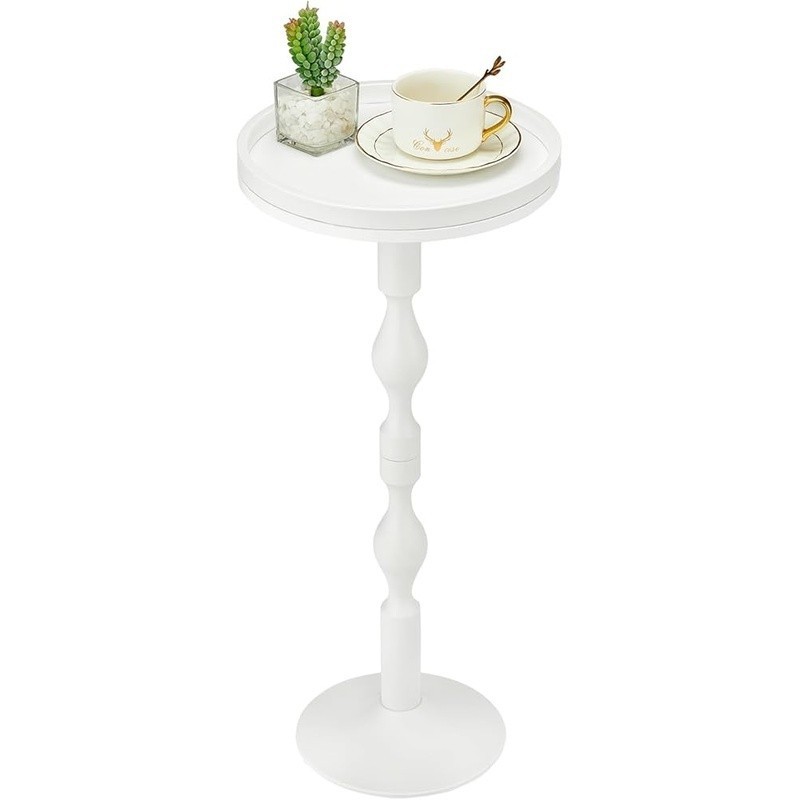 Small Round Side Table Portable Beverage Table Indoor Outdoor Use Easy Assembly