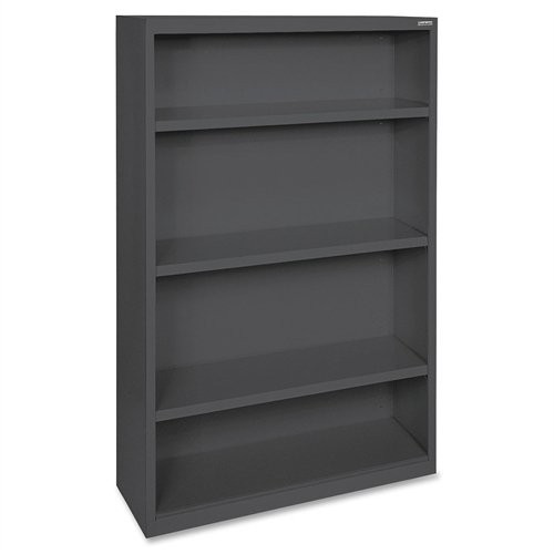Lorell LLR41288 Fortress Bookcase 60" Steel 4 Shelves Black