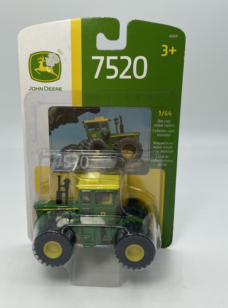 Ertl JOHN DEERE 7520 TRACTOR  1/64 Scale NIB Includes Collector Card Diecast