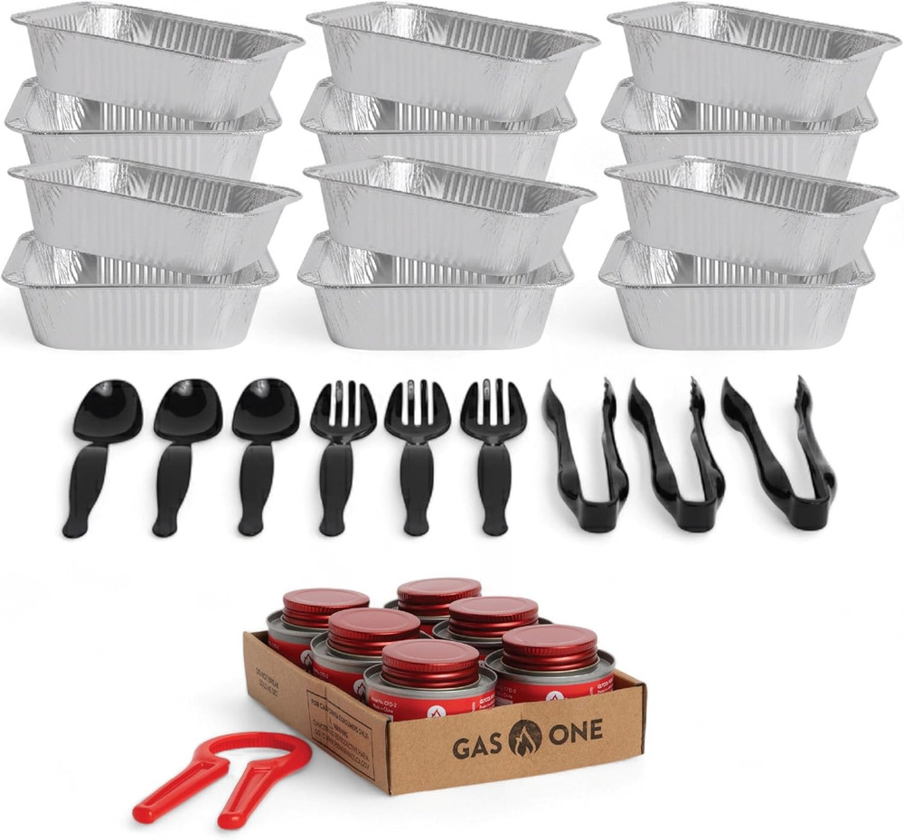6 Pack Refill Kit - Disposable Chafing Dish Buffet Set, Welded Body Food Warmers