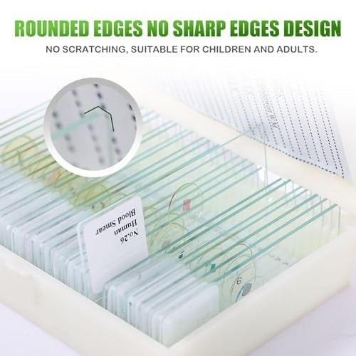 120 Microscope Slides Set with Specimens - Plant, Insect, Animal & Algae for Sci