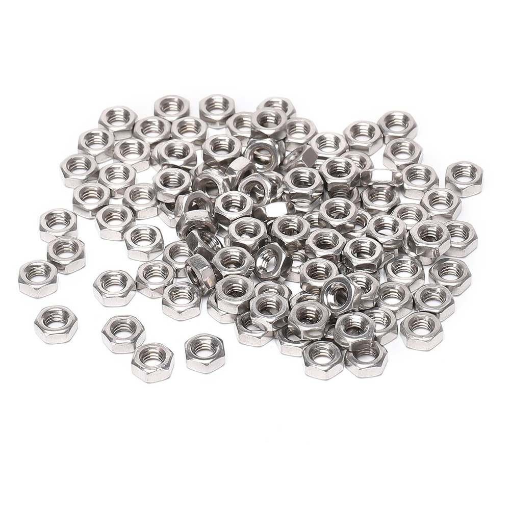 Metric M2 304 Stainless Steel Hex-Nuts (100pcs)