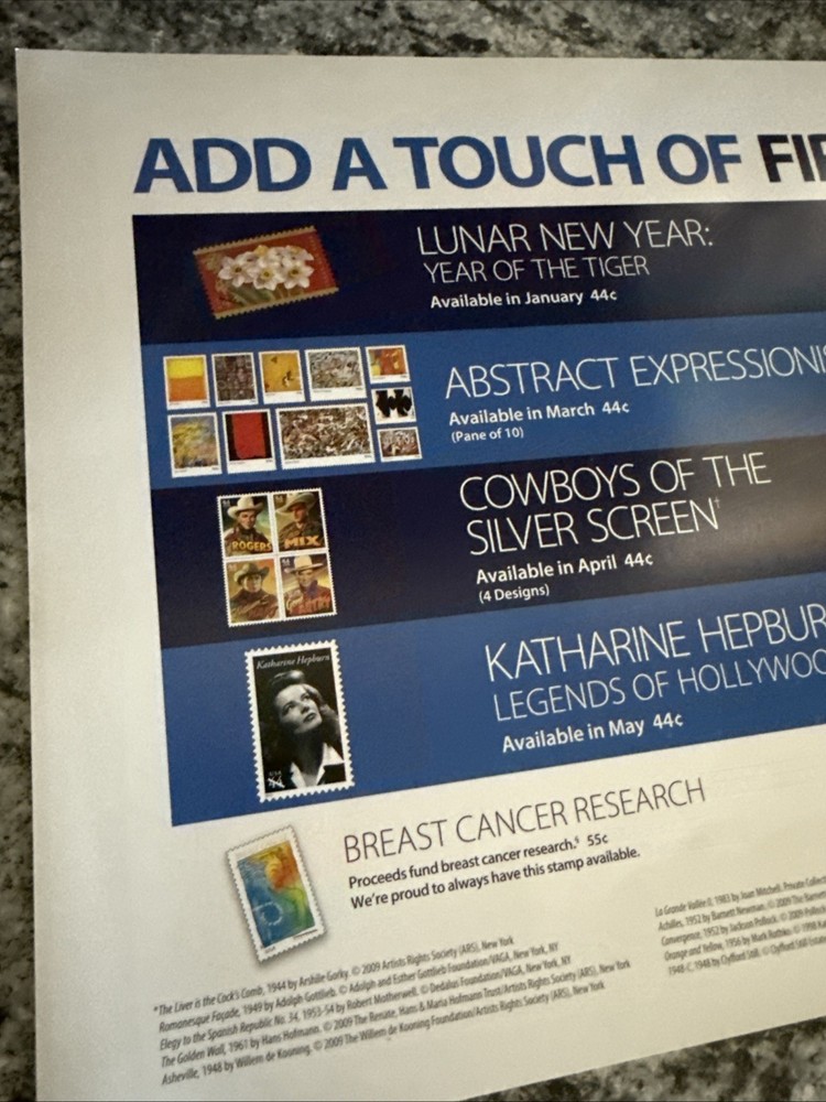 Vintage USPS POSTAGE STAMP Advertising Poster 16.5 X 14 2010 Cowboys