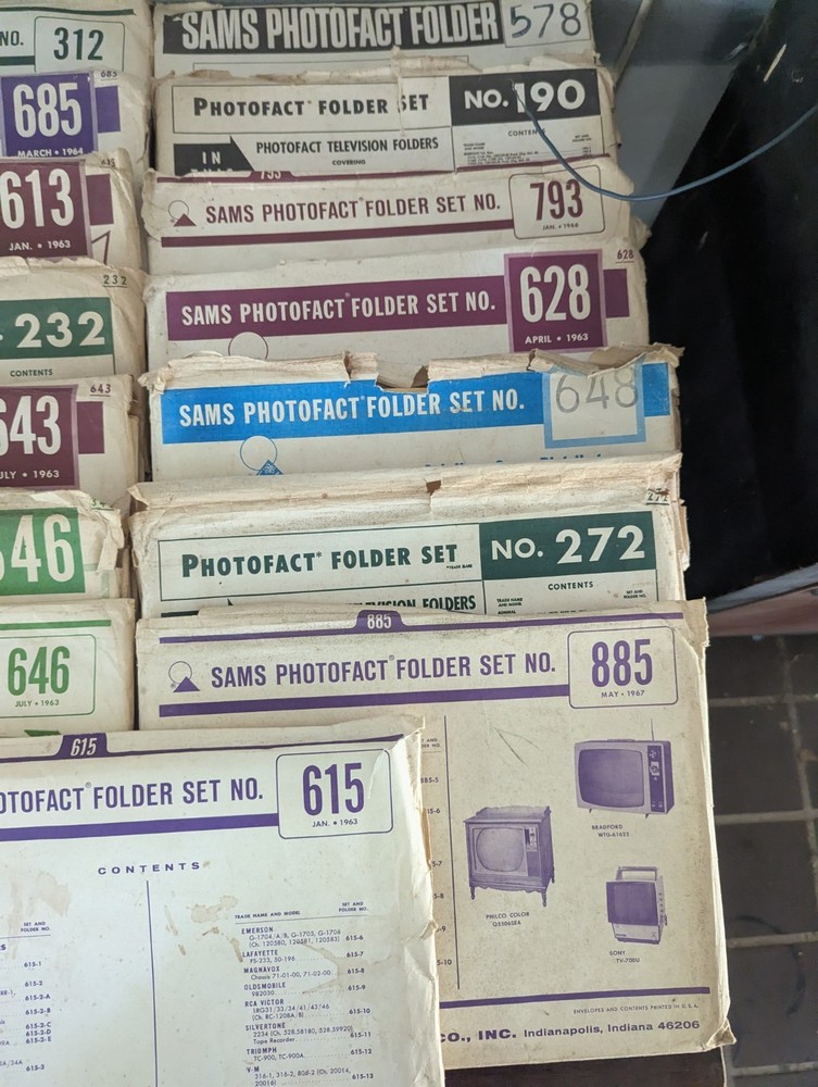 Sams Photofact - FOLDER SET Lot 15