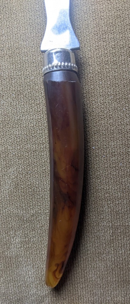 Kitchen Utensil Serving Fork Bakelite Curved Handle Unbranded USA jan23