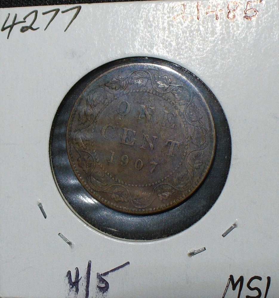 Canada 1907 Large One Cent Bronze Coin