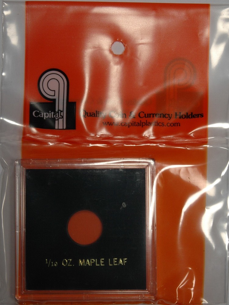 Capital Holder Snaplock For 1/10 Oz Gold Maple Leaf Coin 2.5x2.5 Black Display