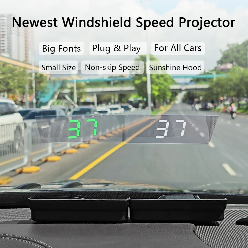 Car Head Up Display Digital Speedometer Windshield Projector KM/H