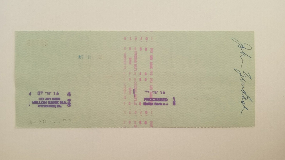 John Zindash: 1978 Pittsburgh Pirates Expense Check