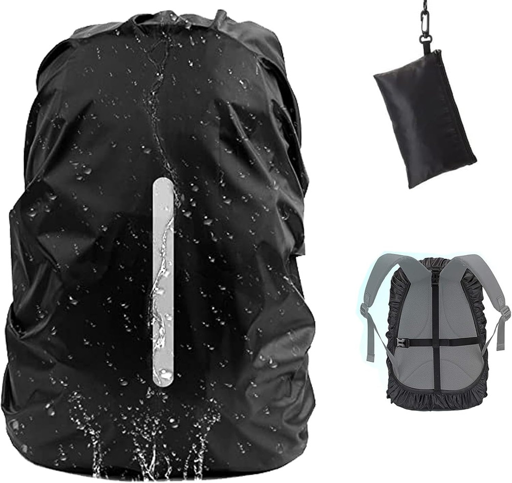 Waterproof Backpack Rain Cover with Reflective Strap (8-70L), 2 Adjustable Anti