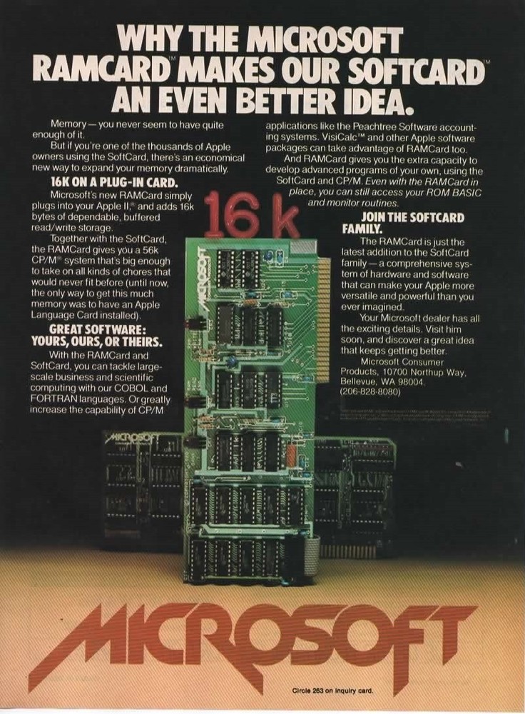 LOT 3 Print Ad-1982 MICROSOFT Personal Computer PC RAMCard-RAMDrive-SoftCard