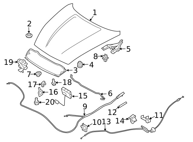Genuine Nissan Hood Stop Buffer 65829-JK00A