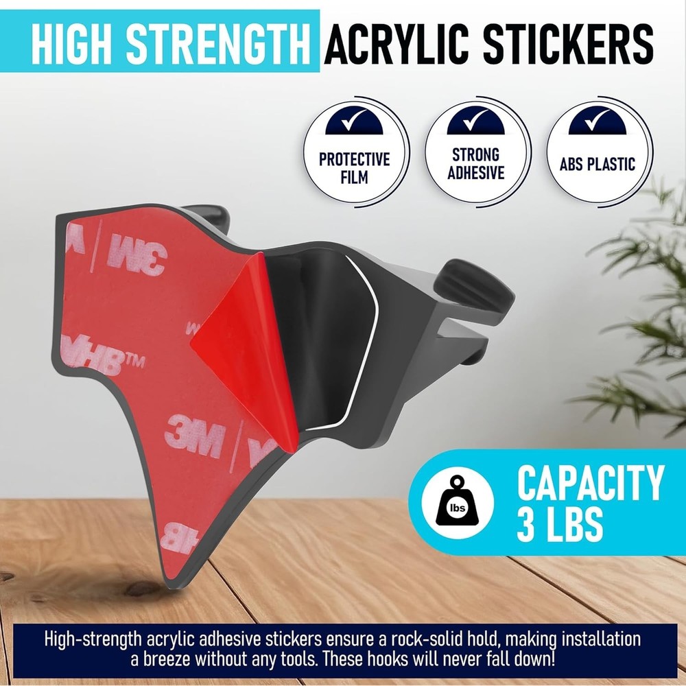 18 Pack Adhesive Hat Hooks for Wall, Perfect Hat Rack for Baseball Caps, Hat Org