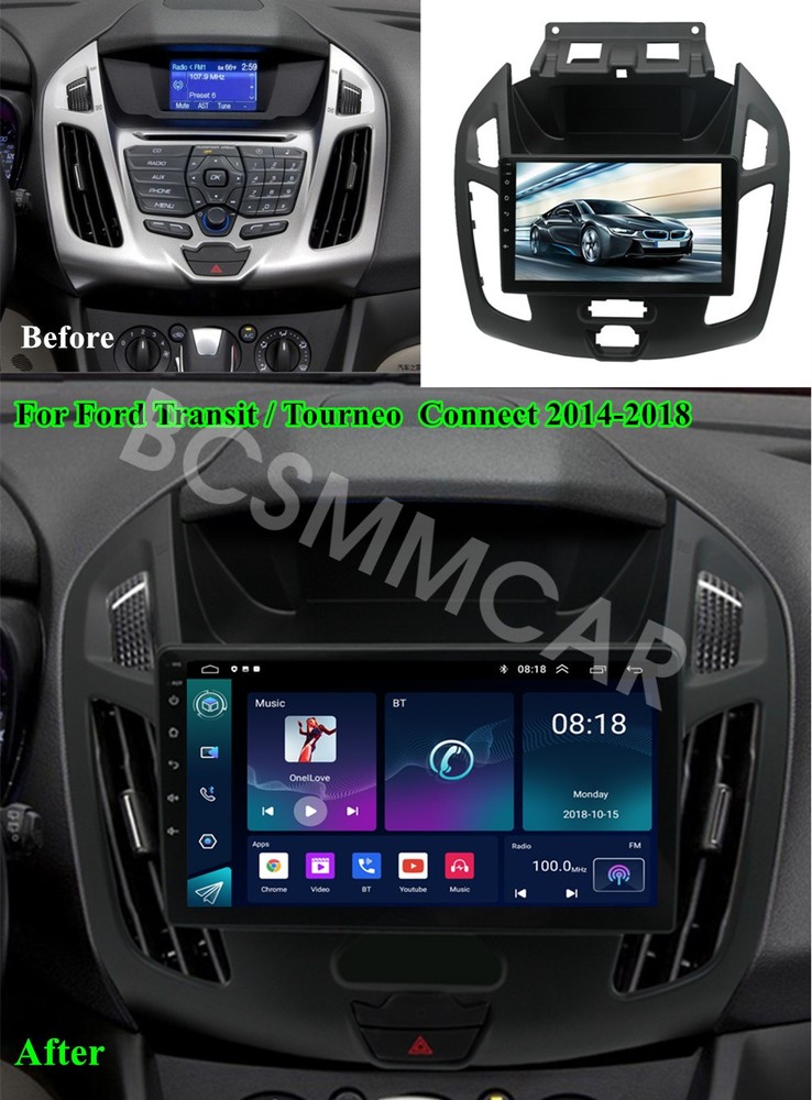 Car MP5 Player Navigation Head Unit RDS Fit For Ford Transit Connect 2014-2018