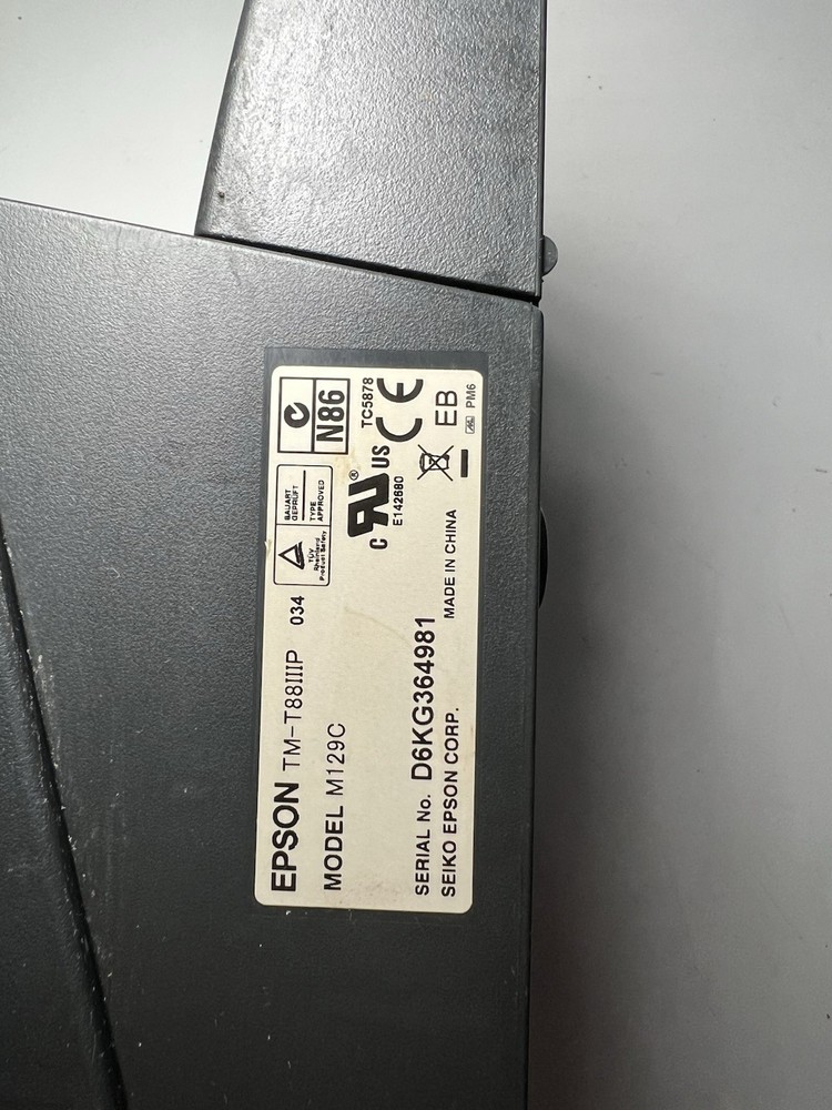 EPSON TM-T88IIIP M129C Parallel THERMAL POS RECEIPT PRINTER with Power Adapter.
