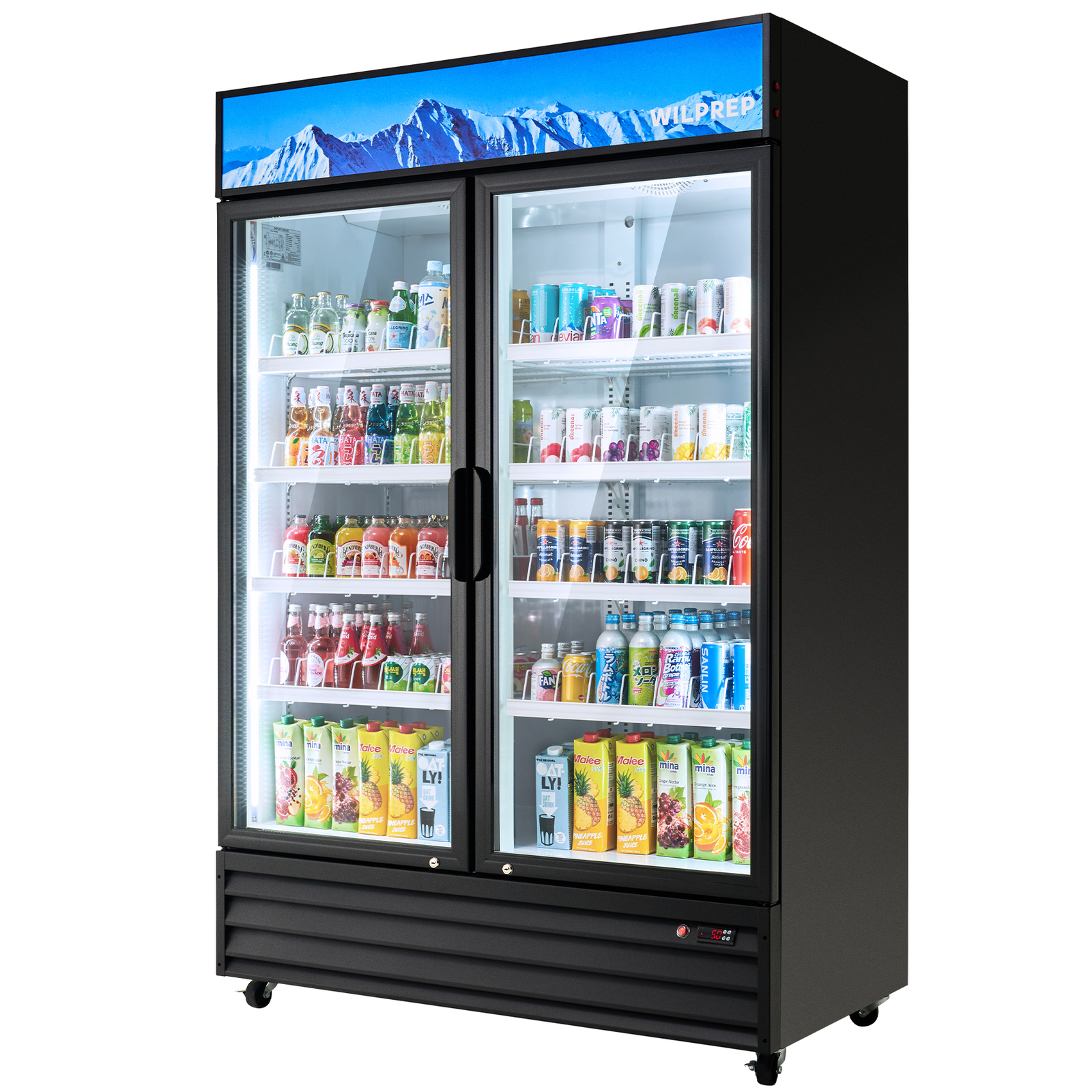 Commercial Merchandiser 2 Glass Door Cooler Display Refrigerator 40 Cu.Ft. ETL